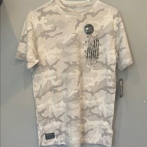 Grey and white Camouflage Graphic T-Shirt howitzer brand medium new with tags